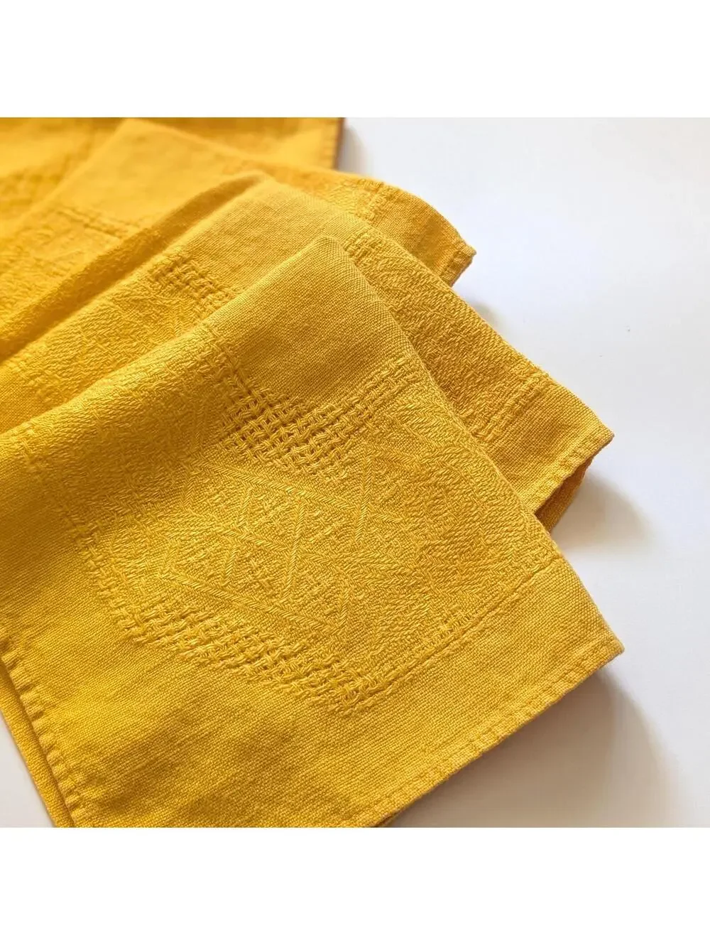 Vintage Marigold Yellow Irish Linen Napkins - Set of 4